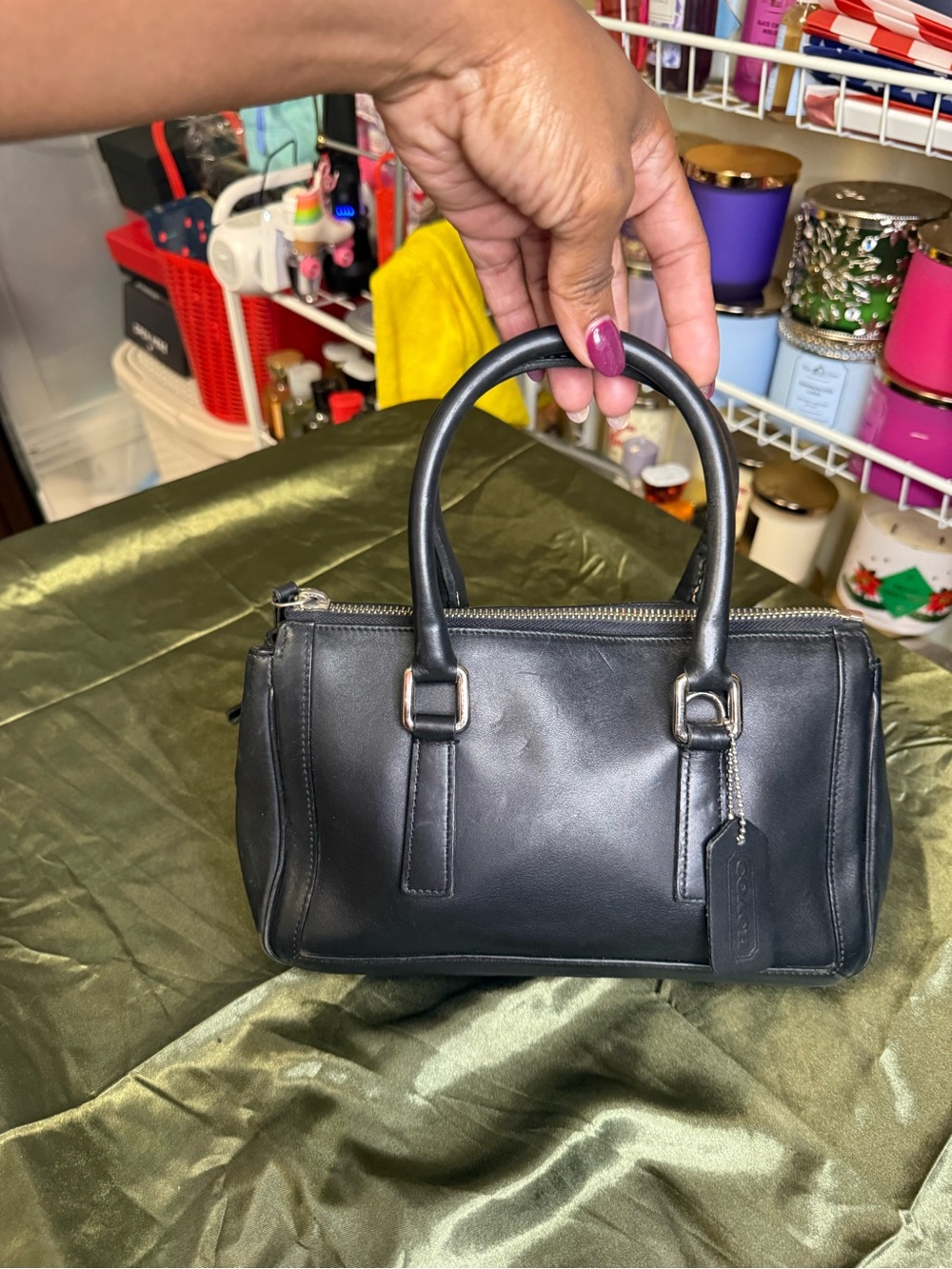 Coach Bonnie’s Legacy Mini Boston Satchel – Black Leather | Style 9421